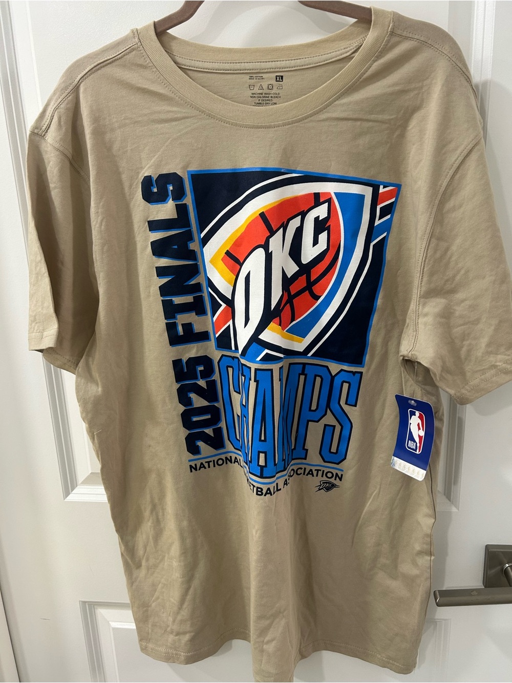 NBA Tan T-Shirt with Blue/Red NBA Tag